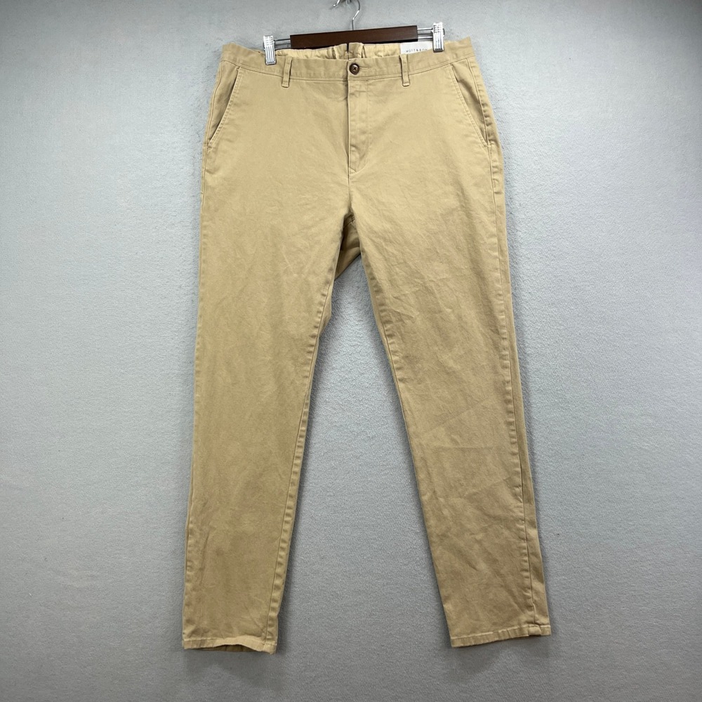 Mott & Bow Charles Chino Pants Mens 36x32* Khaki Slim Fit Preppy Stretch Twill